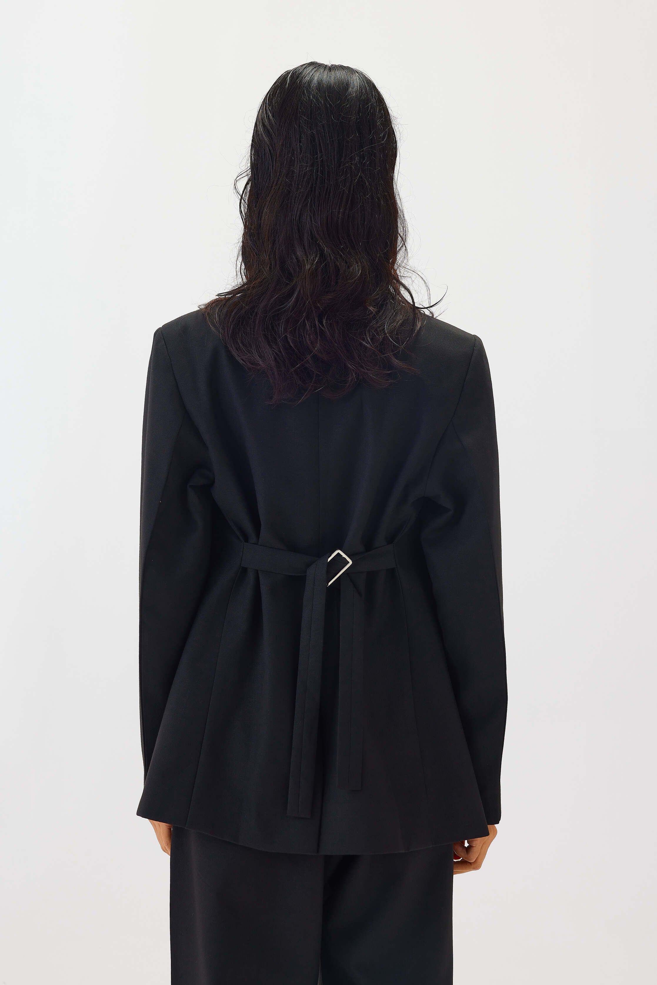 Tailored Blazer with Back Cinching Detail | Black