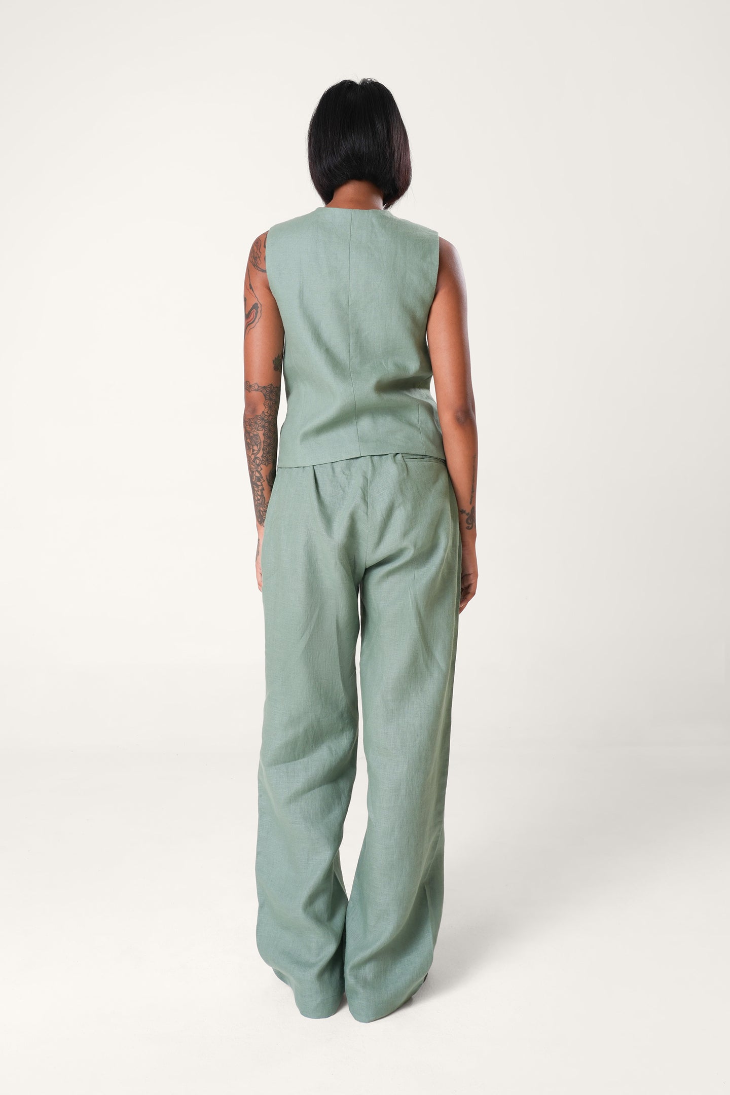Live in your Linen Waistcoat | Green