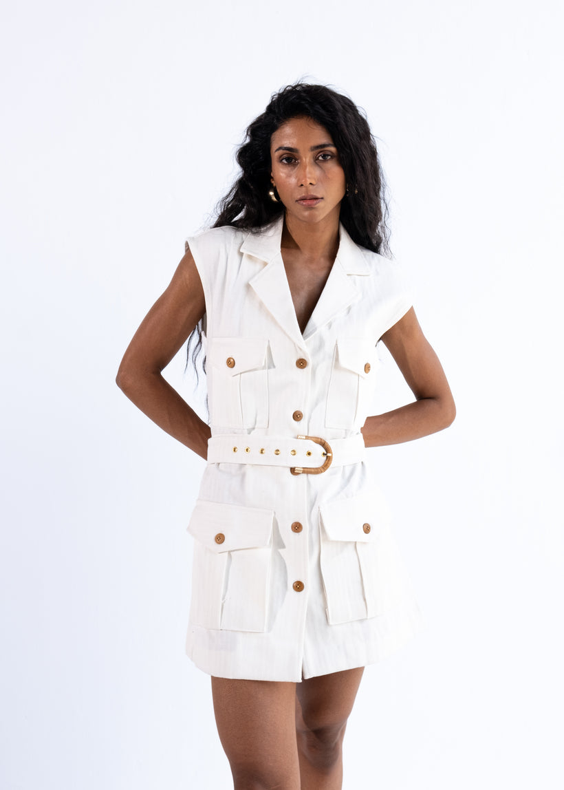 Strapless Dress Multi-pocket Cargo Dress SUTAY Strapless Dress Multi-pocket Cargo Dress SUTAY