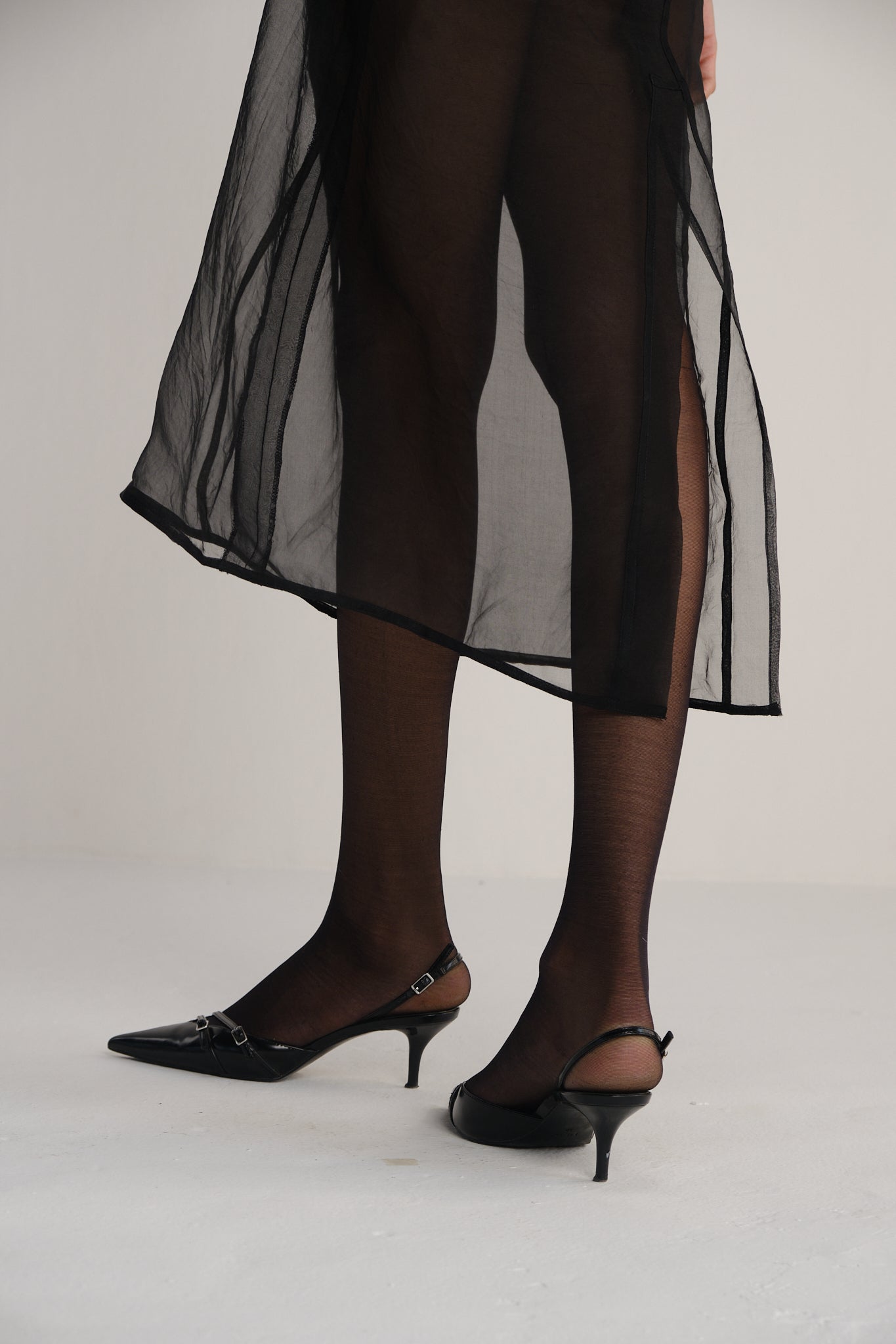 Sheer Organza Skirt | Black