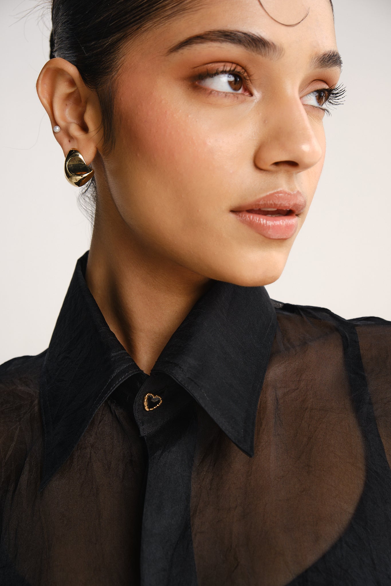 Sheer Organza Shirt | Black