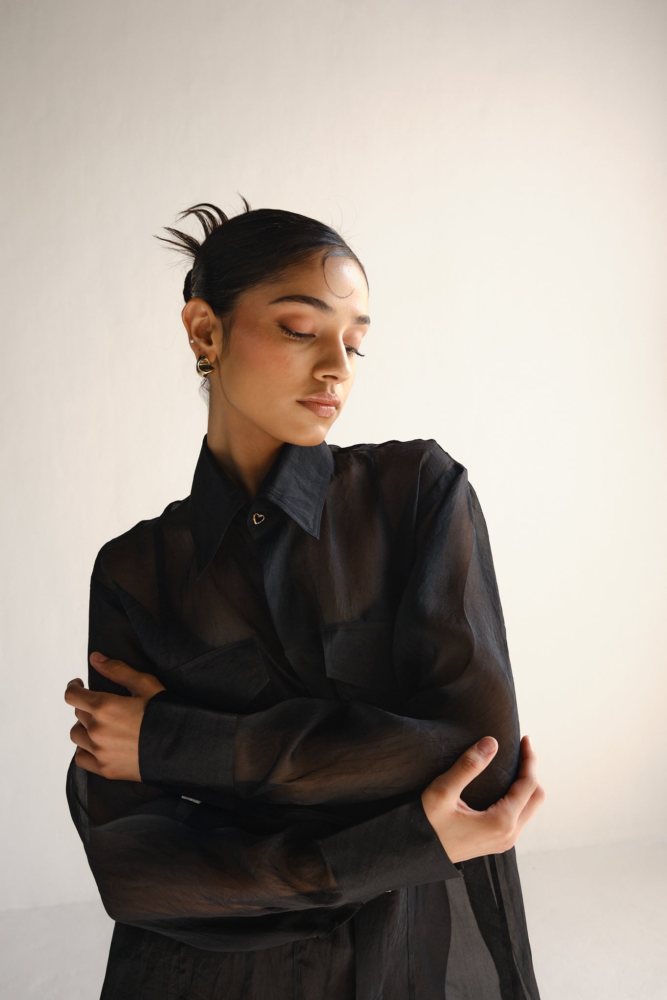 Sheer Organza Shirt | Black