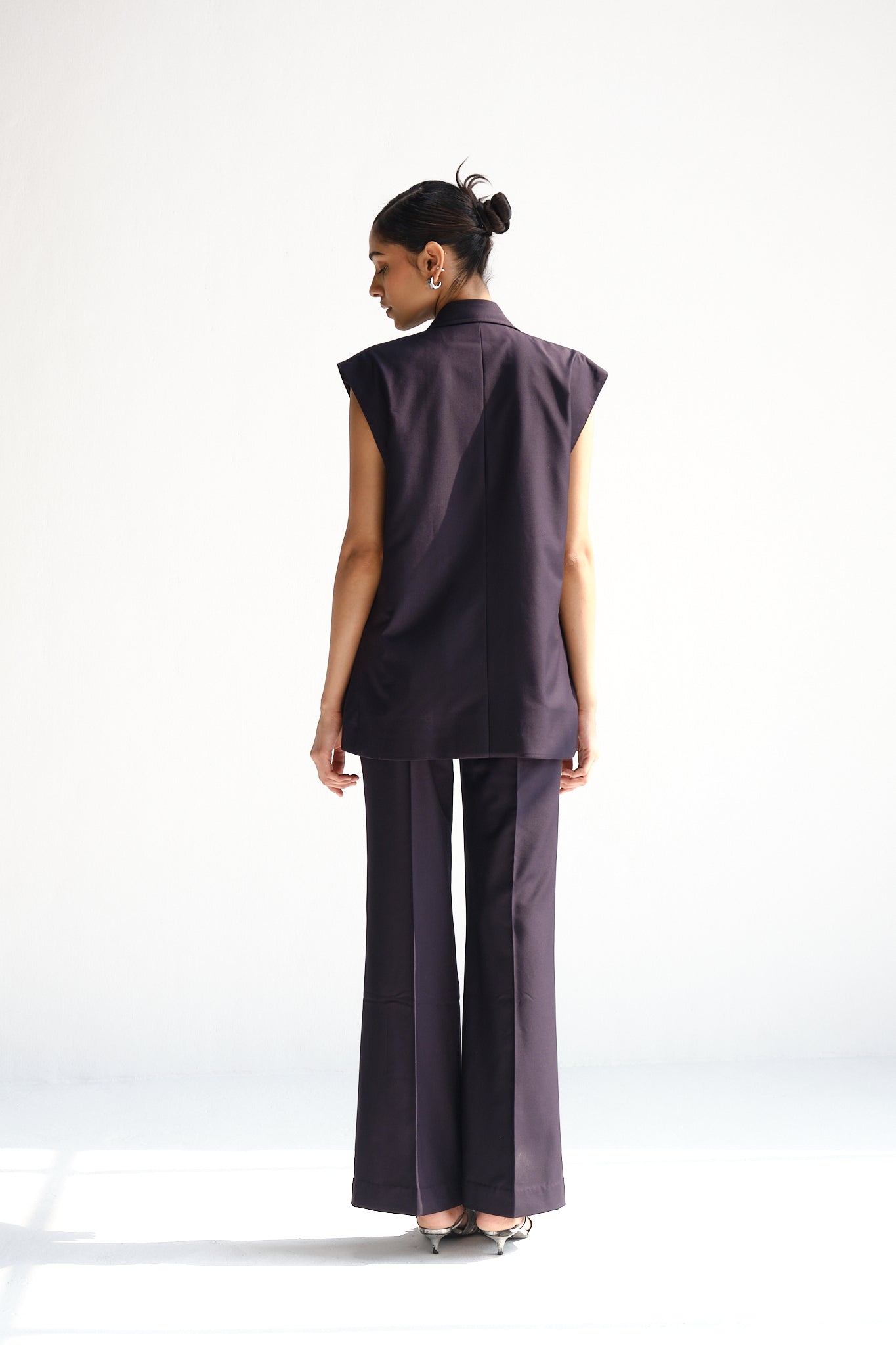 Mid Waist Blue Pants | Space Blue