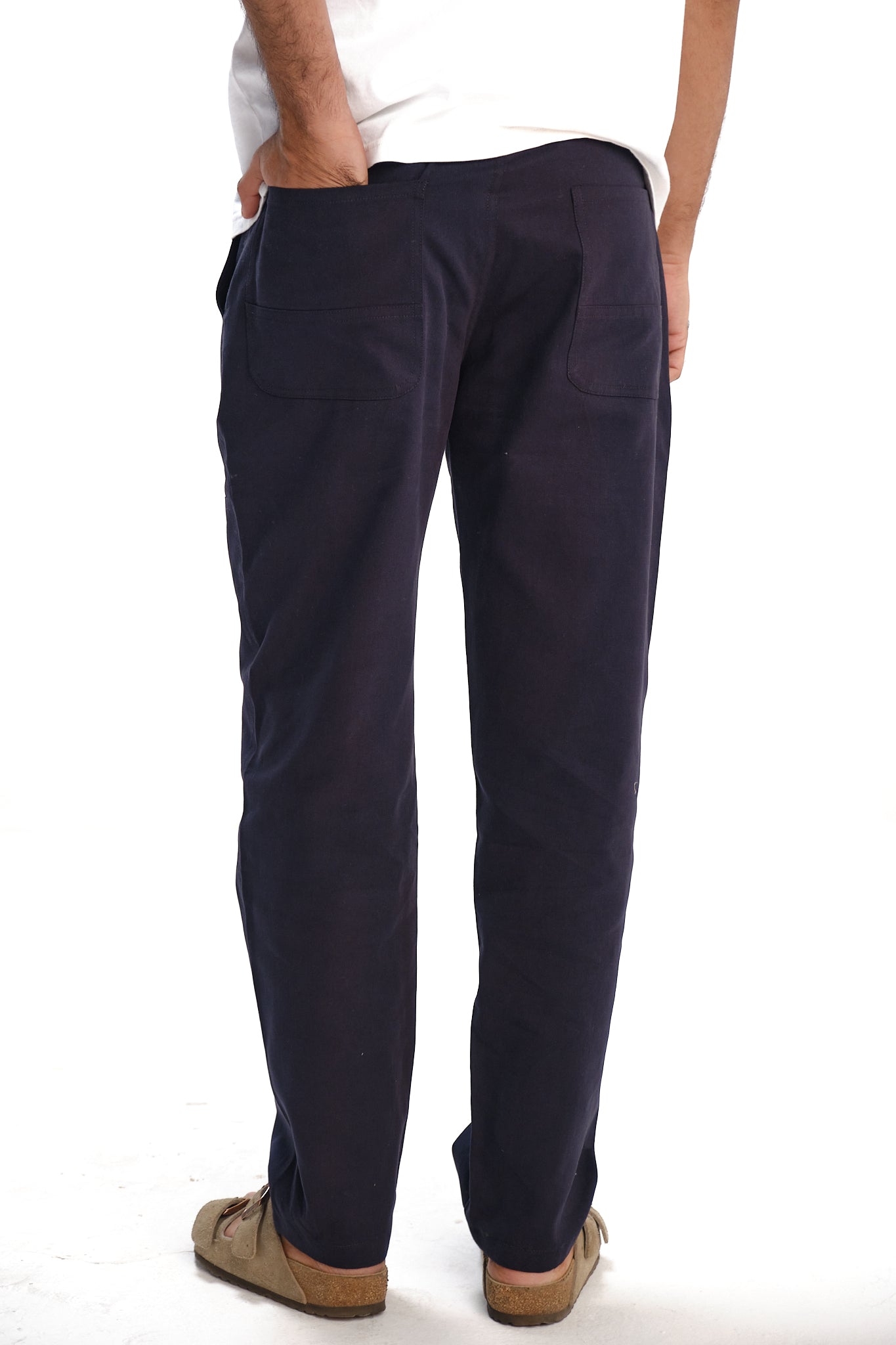 Blue Straight Pants | Twill