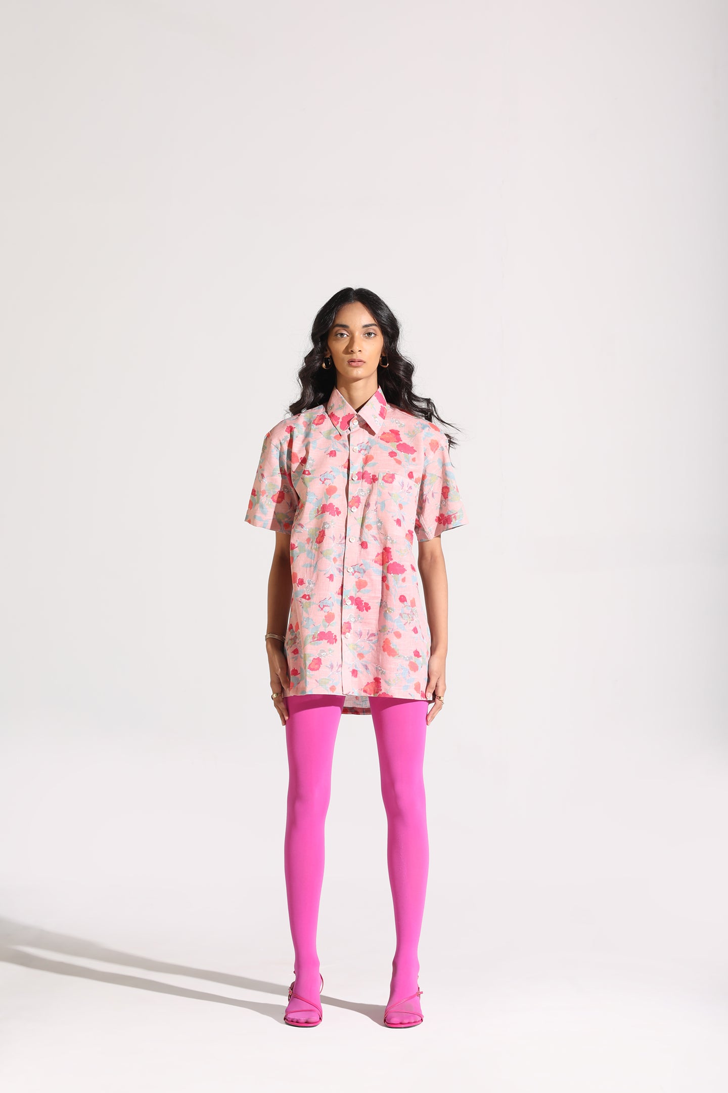 Floral Printed Shirt | Pink