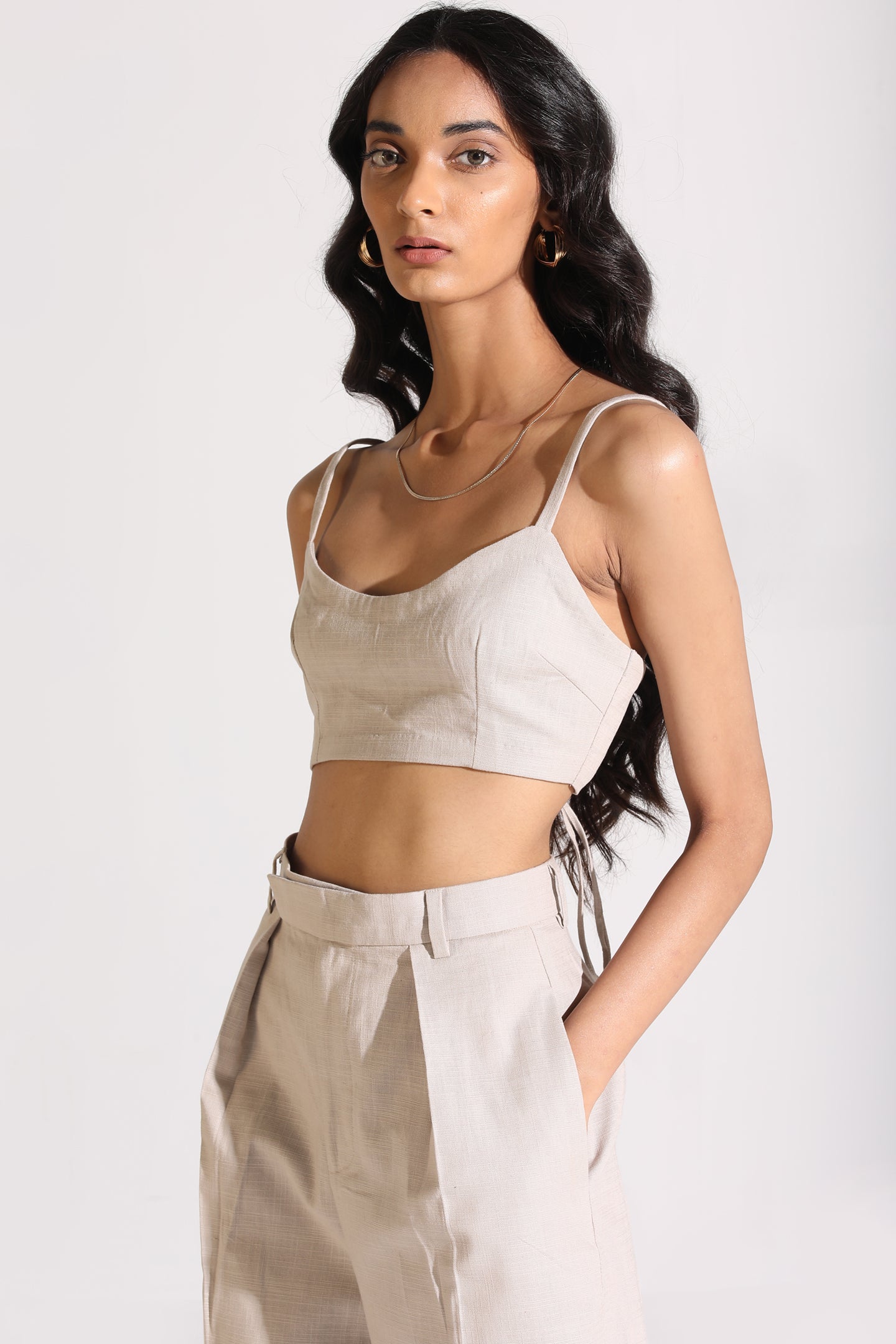 Linen Bralette | Beige