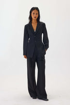 Tailored Blazer with Back Cinching Detail | Black