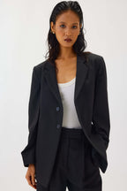Tailored Blazer with Back Cinching Detail | Black