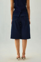 Denim Bermuda Straight Shorts | Blue