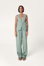 Live in your Linen Waistcoat | Green