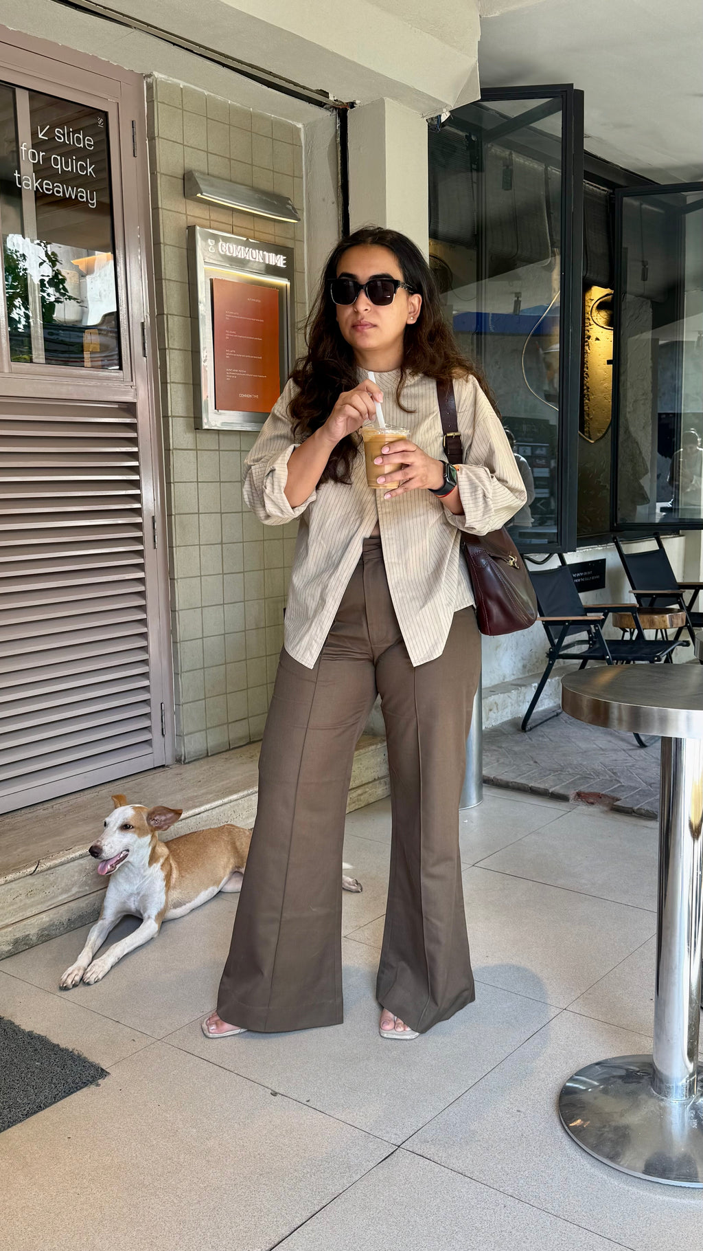High Waist Very Wide Leg Pants | Brown