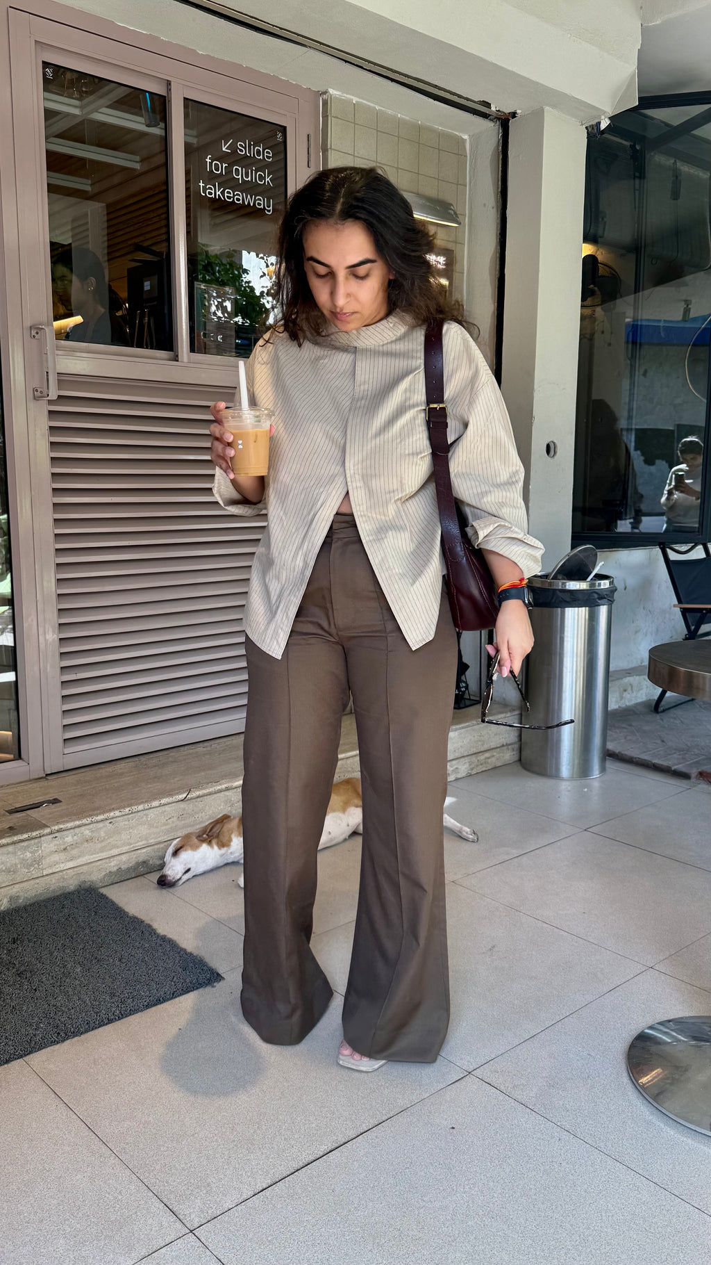High Waist Very Wide Leg Pants | Brown