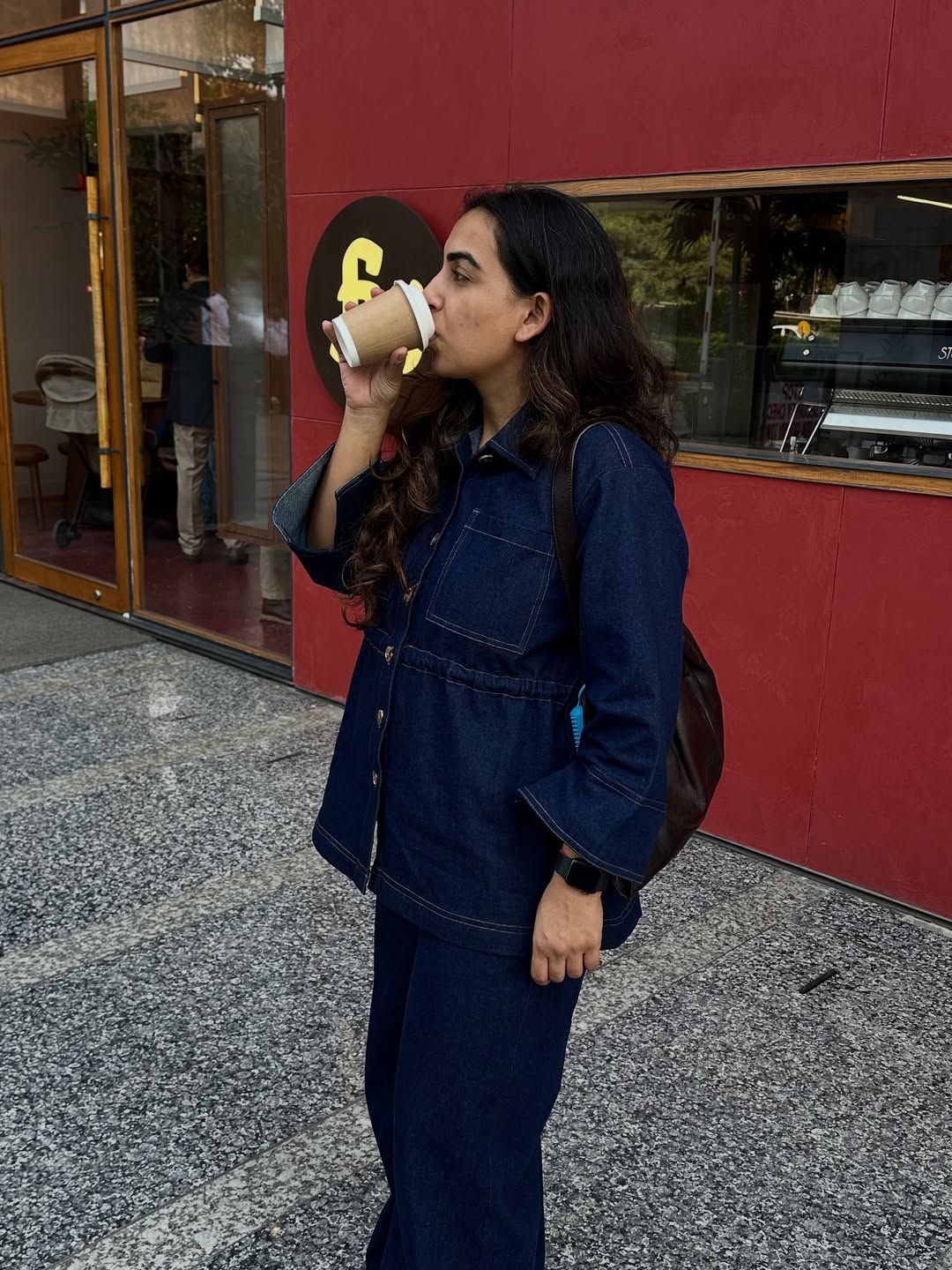 Denim Cinched Waist Jacket | Blue