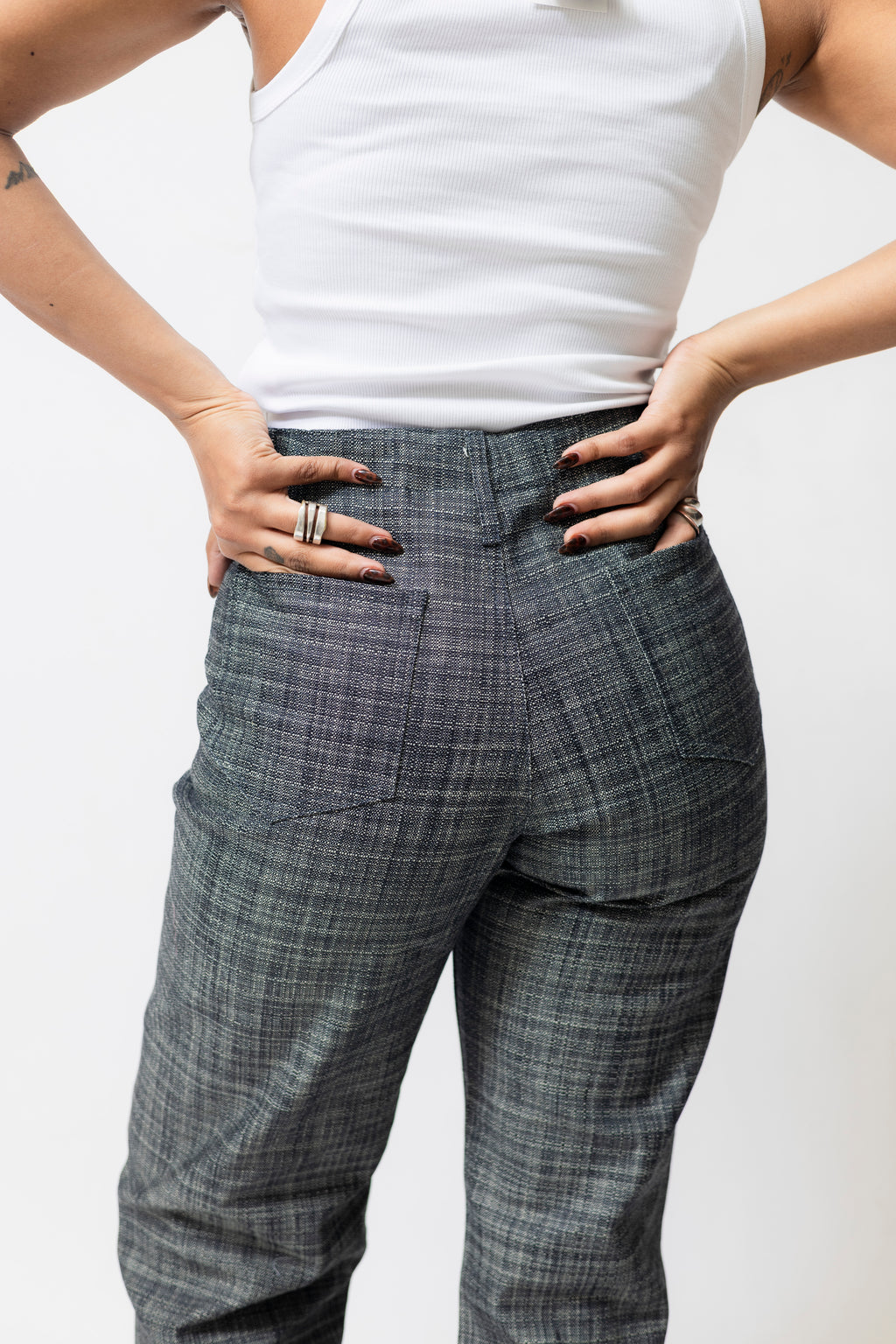 High-Waisted Straight Fit Denim Pants | Grey