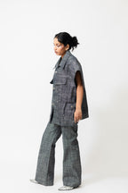 High-Waisted Straight Fit Denim Pants | Grey
