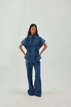 Oversized Sleeveless Denim Jacket | Blue