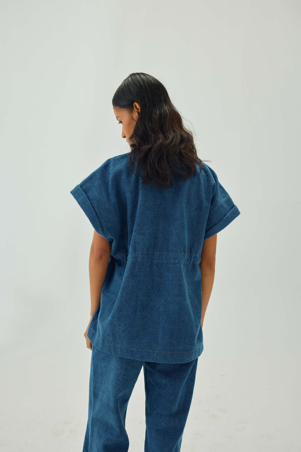 Oversized Sleeveless Denim Jacket | Blue