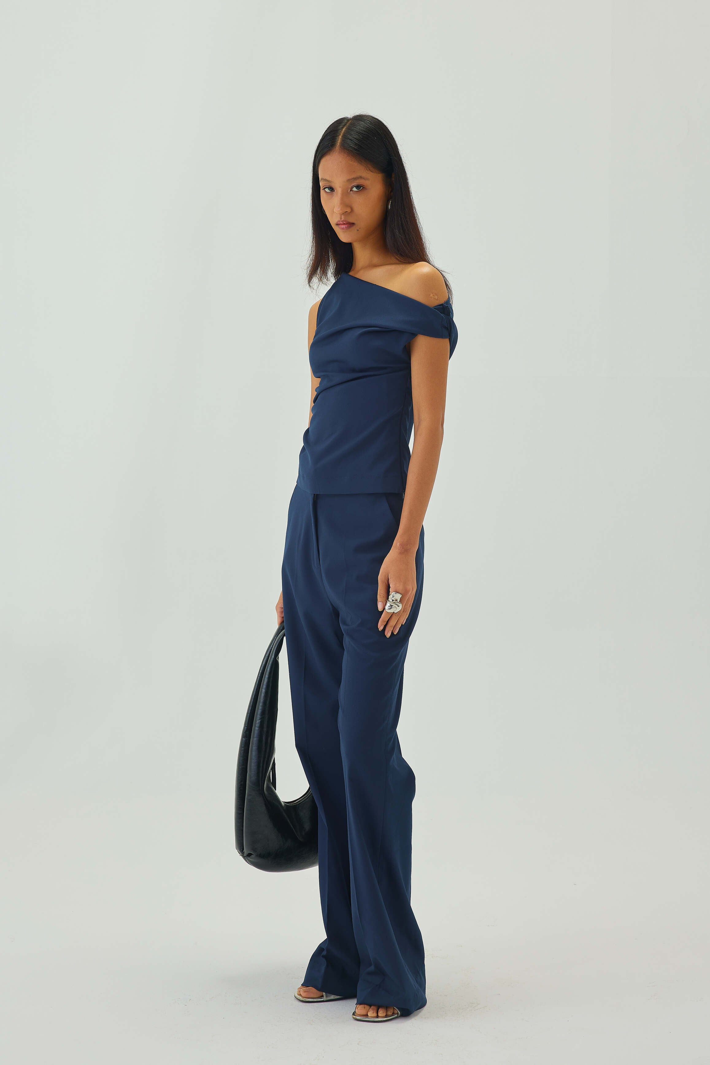 High Waist Flared Pants | Blue