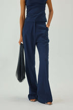 High Waist Flared Pants | Blue