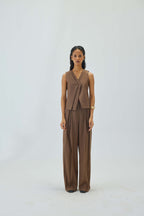 Tailored Double Lapelled Waistcoat | Brown
