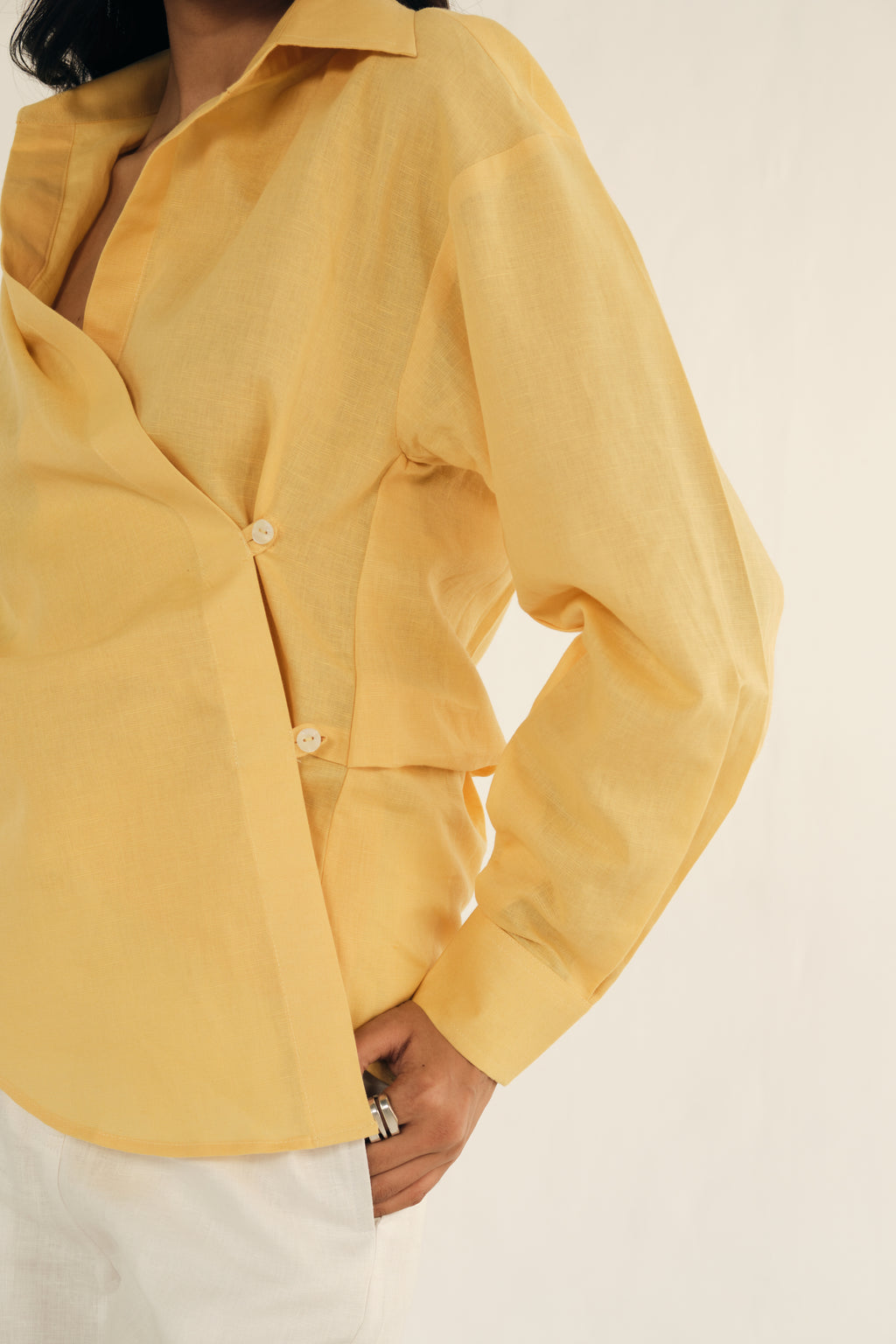 100% Linen Shirt | Yellow