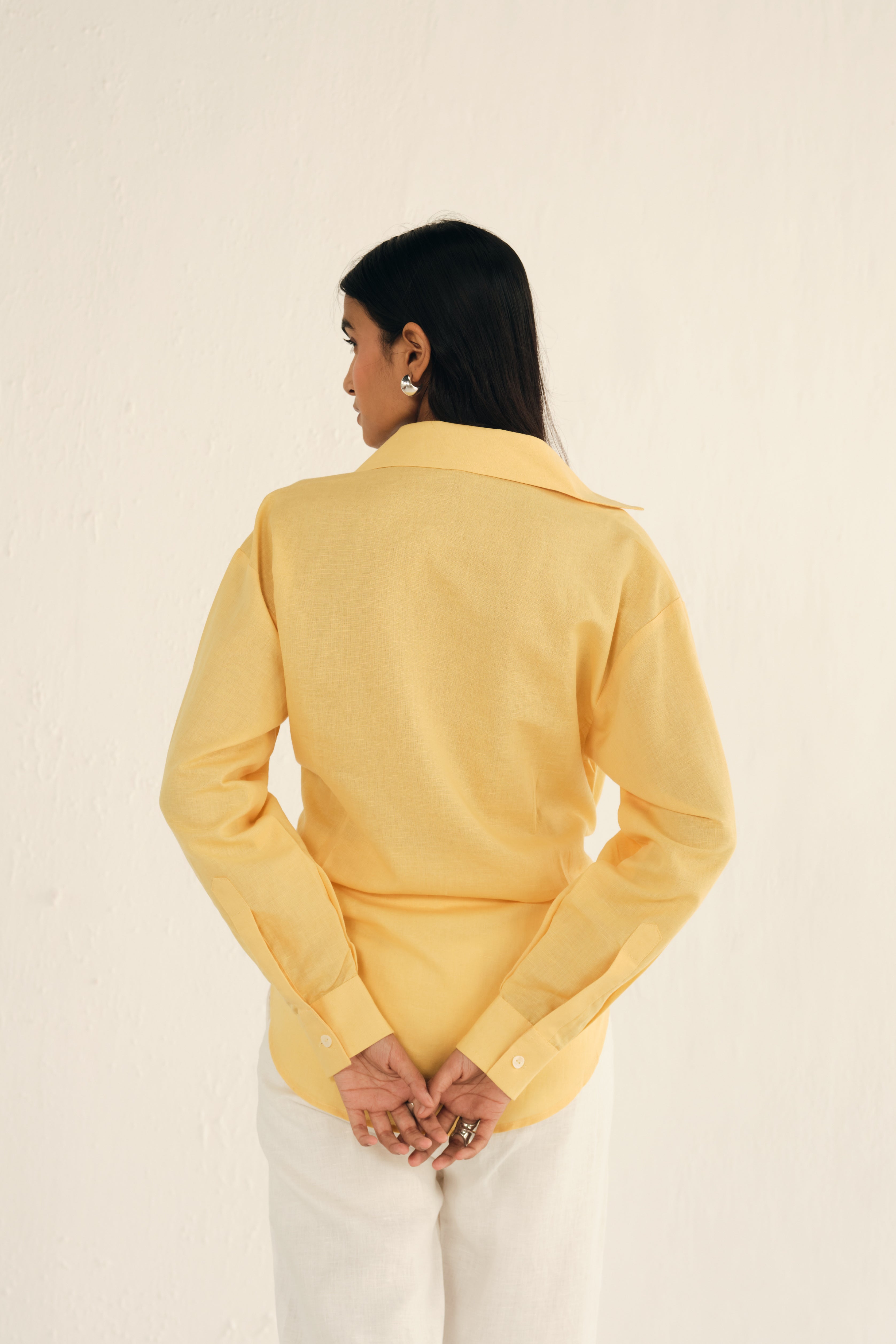 100% Linen Shirt | Yellow