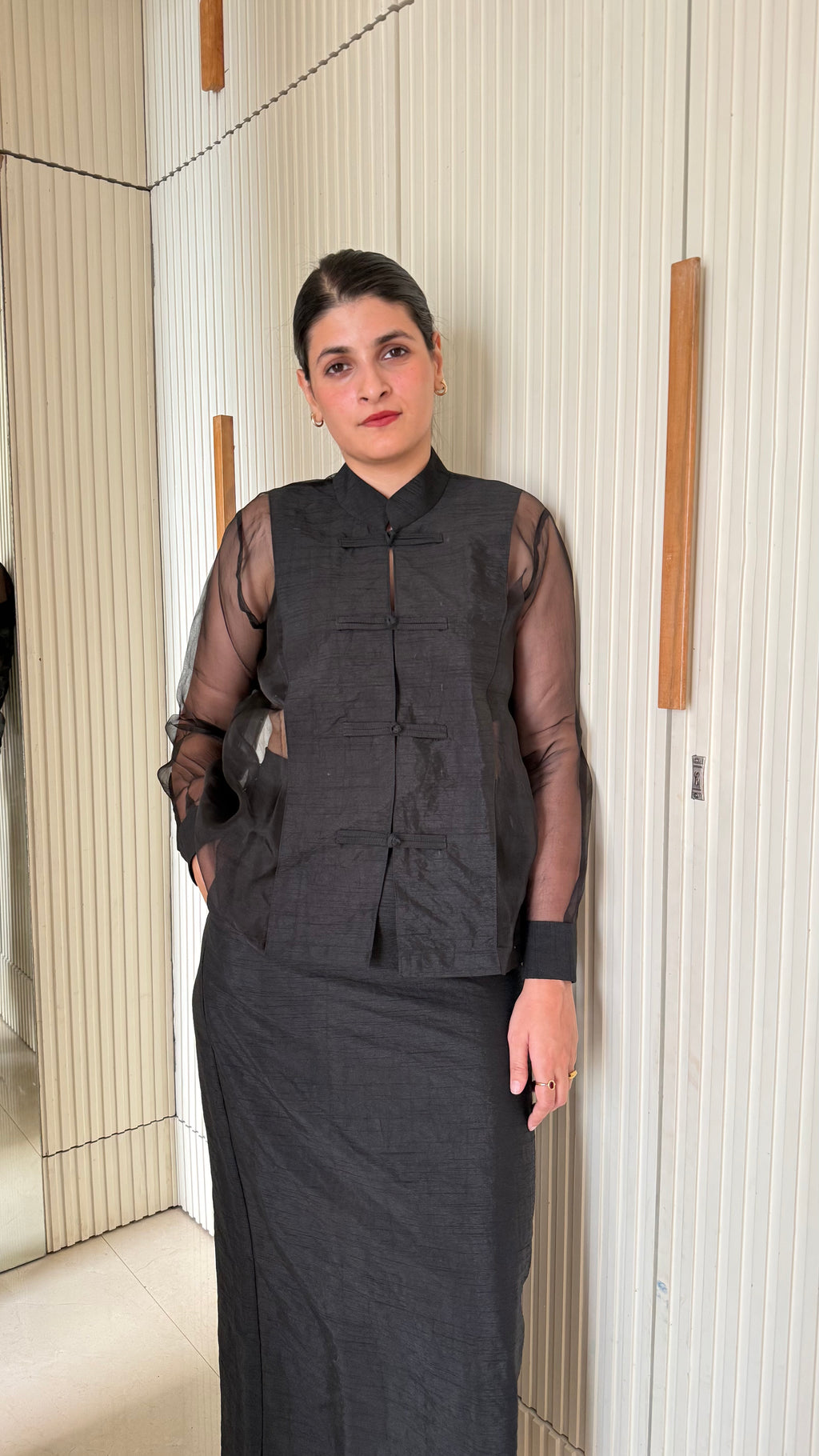Sheer Organza Shirt | Black