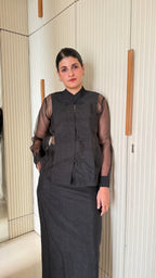 Sheer Organza Shirt | Black
