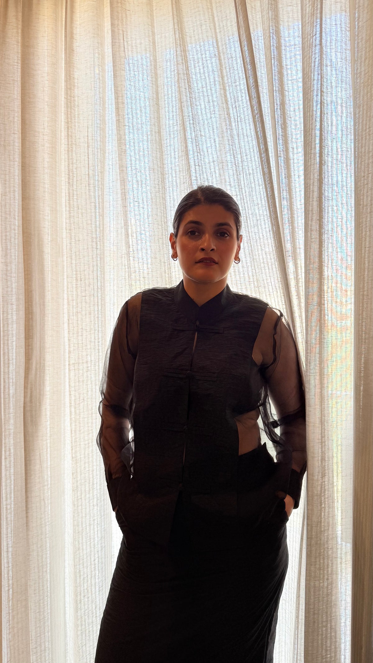 Sheer Organza Shirt | Black