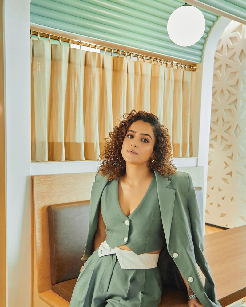 Sanya Malhotra in 3-piece Moss set