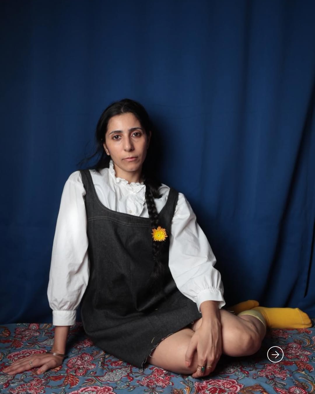 Denim Scoop-Neck Relaxed Mini Dress | Graphite