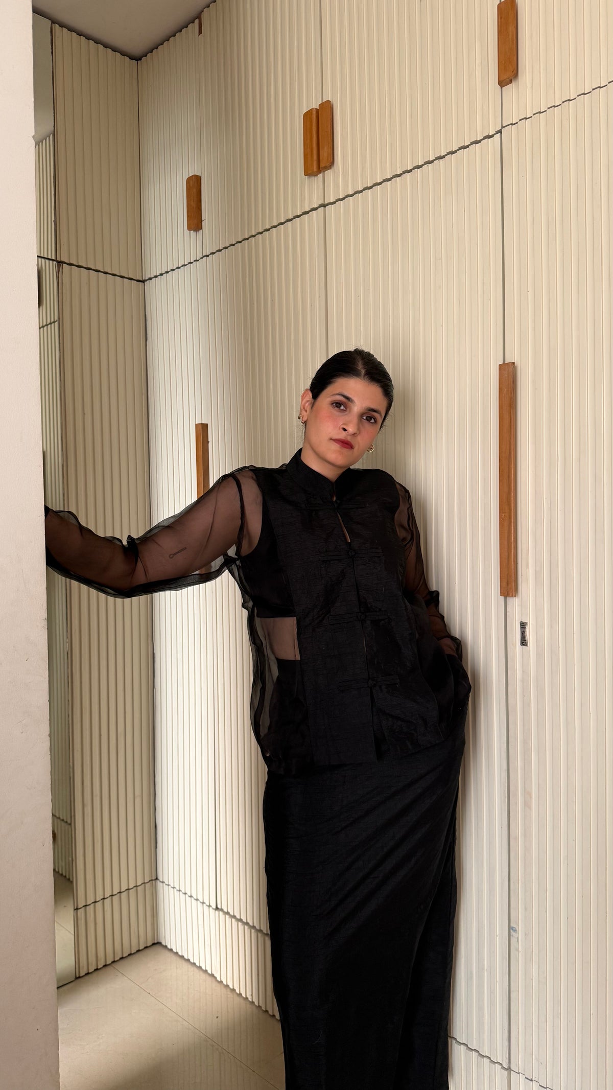 Sheer Organza Shirt | Black