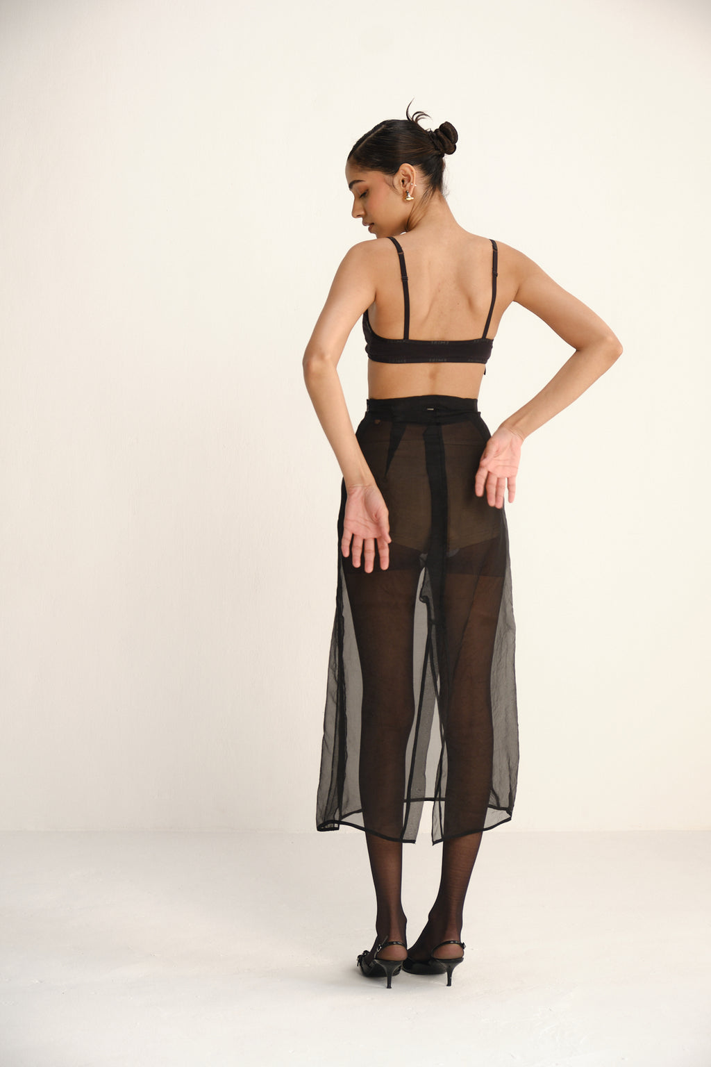 Sheer Organza Skirt | Black