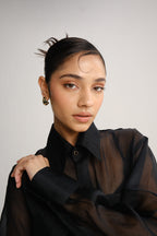 Sheer Organza Shirt | Black