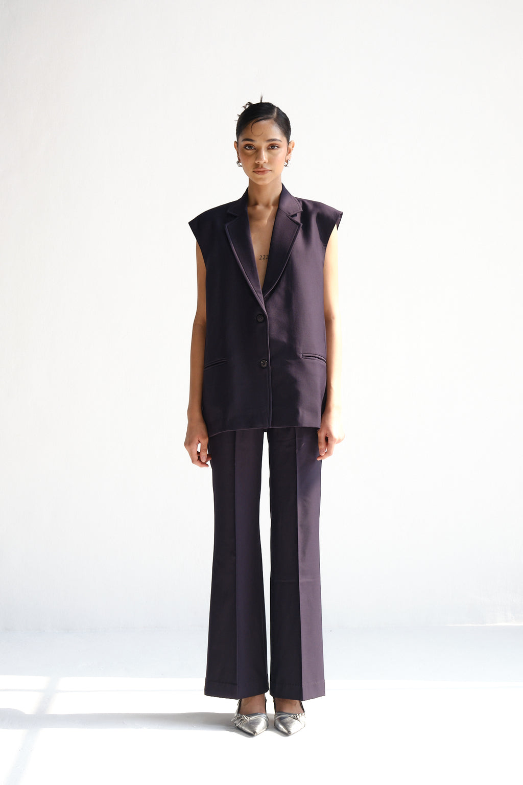 Mid Waist Blue Pants | Space Blue