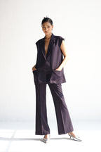 Mid Waist Blue Pants | Space Blue