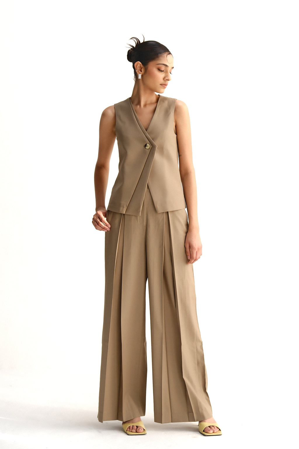 Layered Waistcoat | Sand Brown