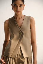 Layered Waistcoat | Sand Brown