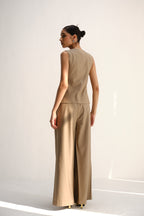 Layered Waistcoat | Sand Brown
