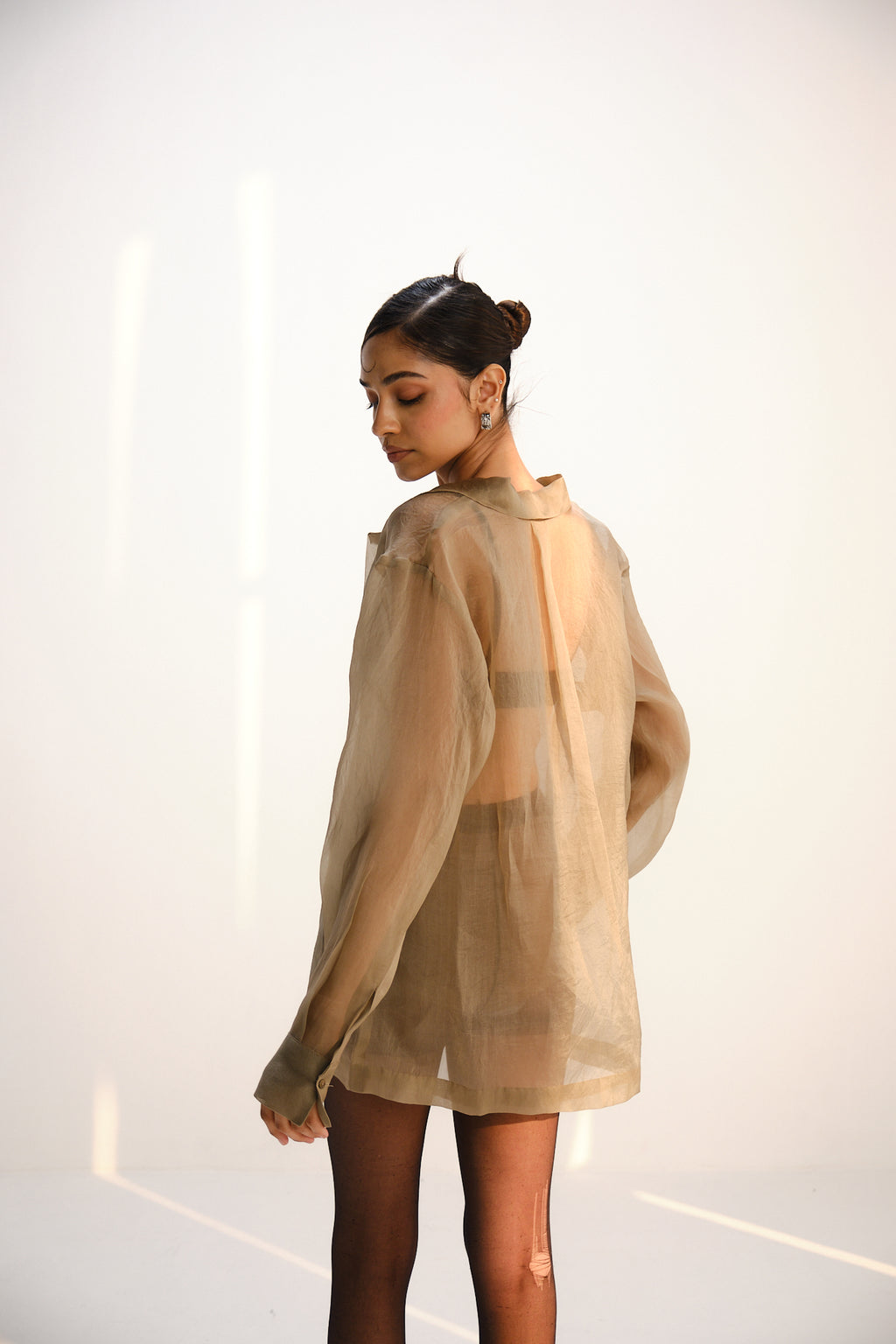 Sheer Organza Shirt | Beige