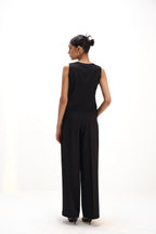 V Neck Waistcoat | Black