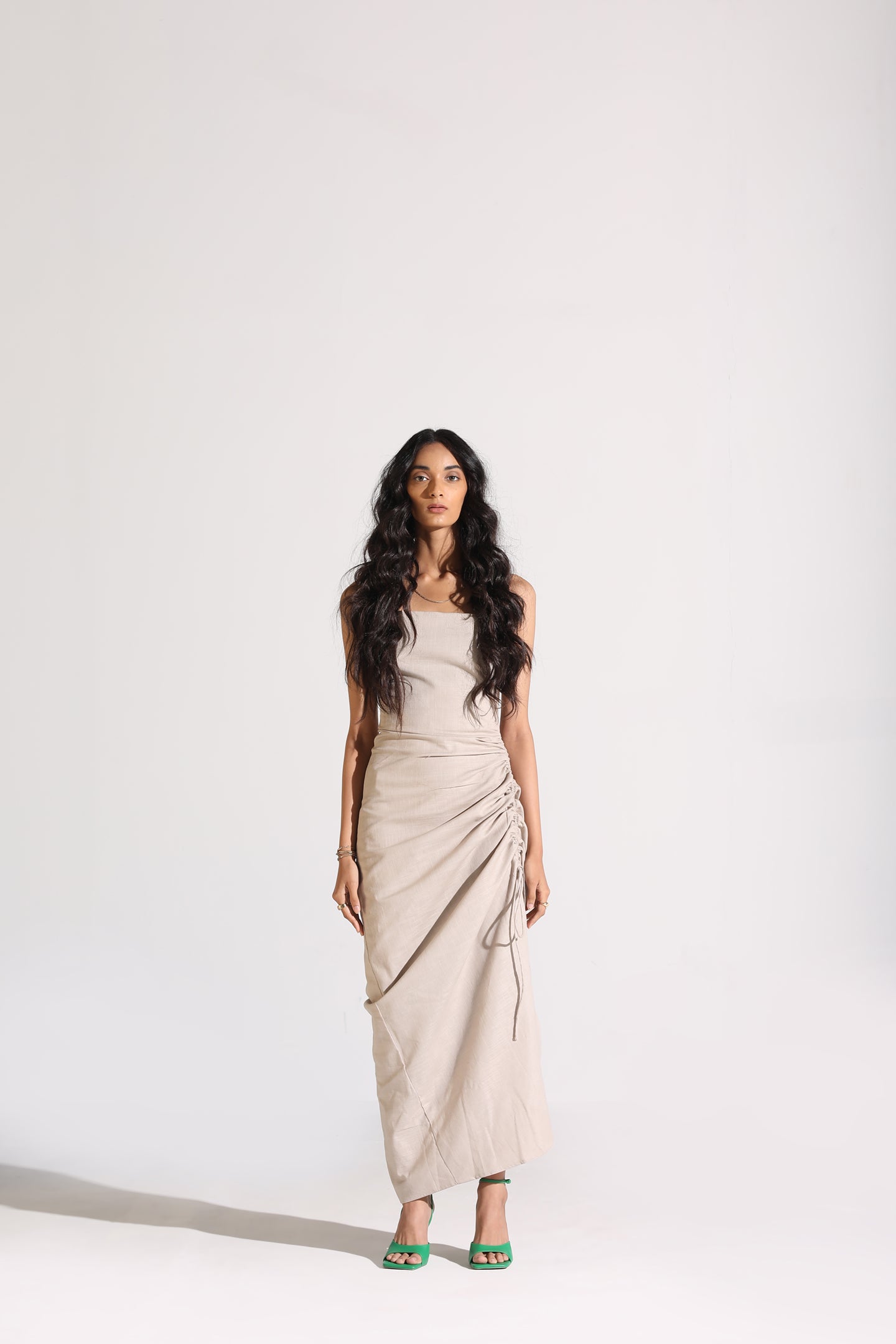 Adjustable Slit Dress | Beige