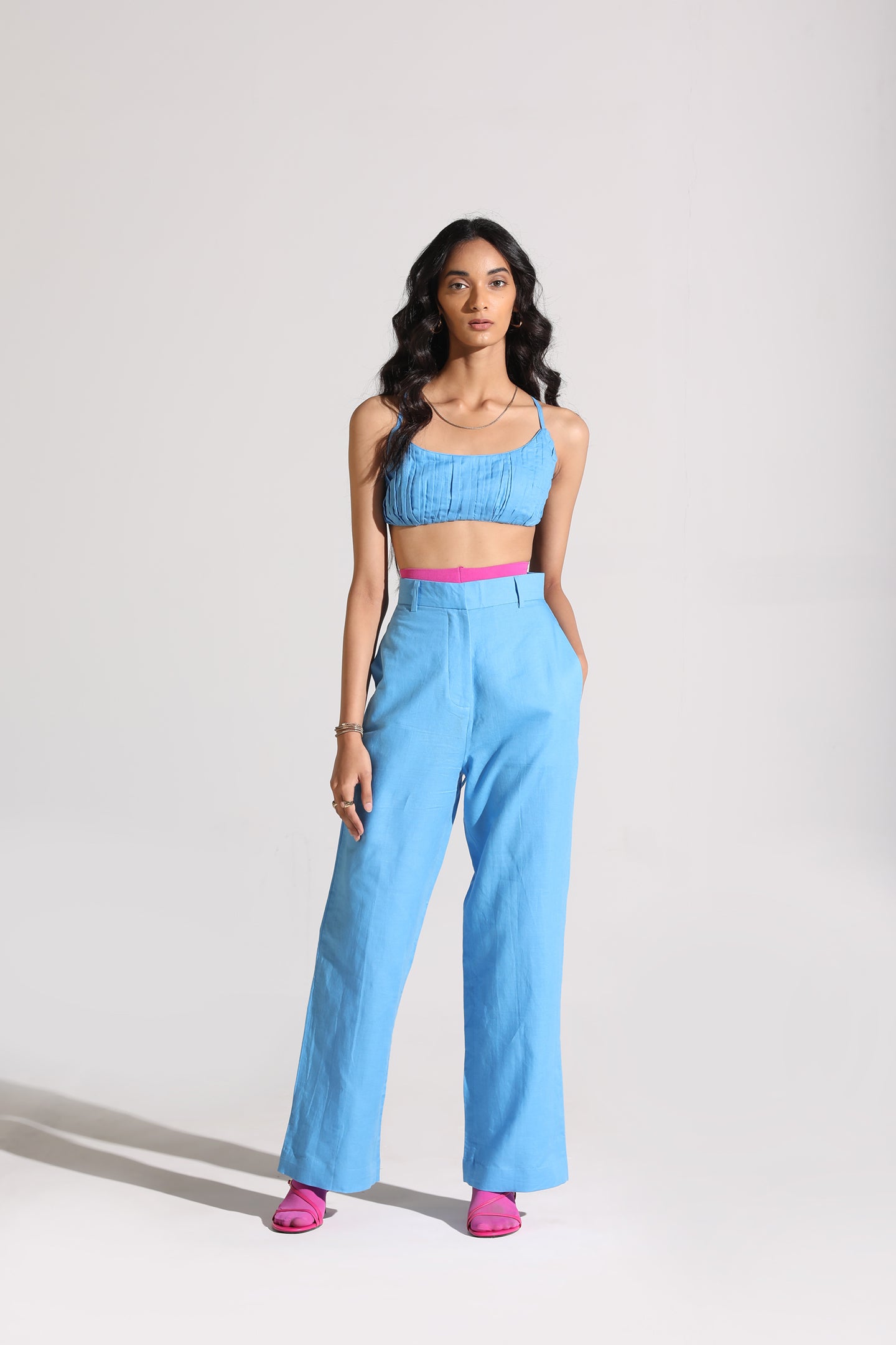 Pleated Bralette | Blue