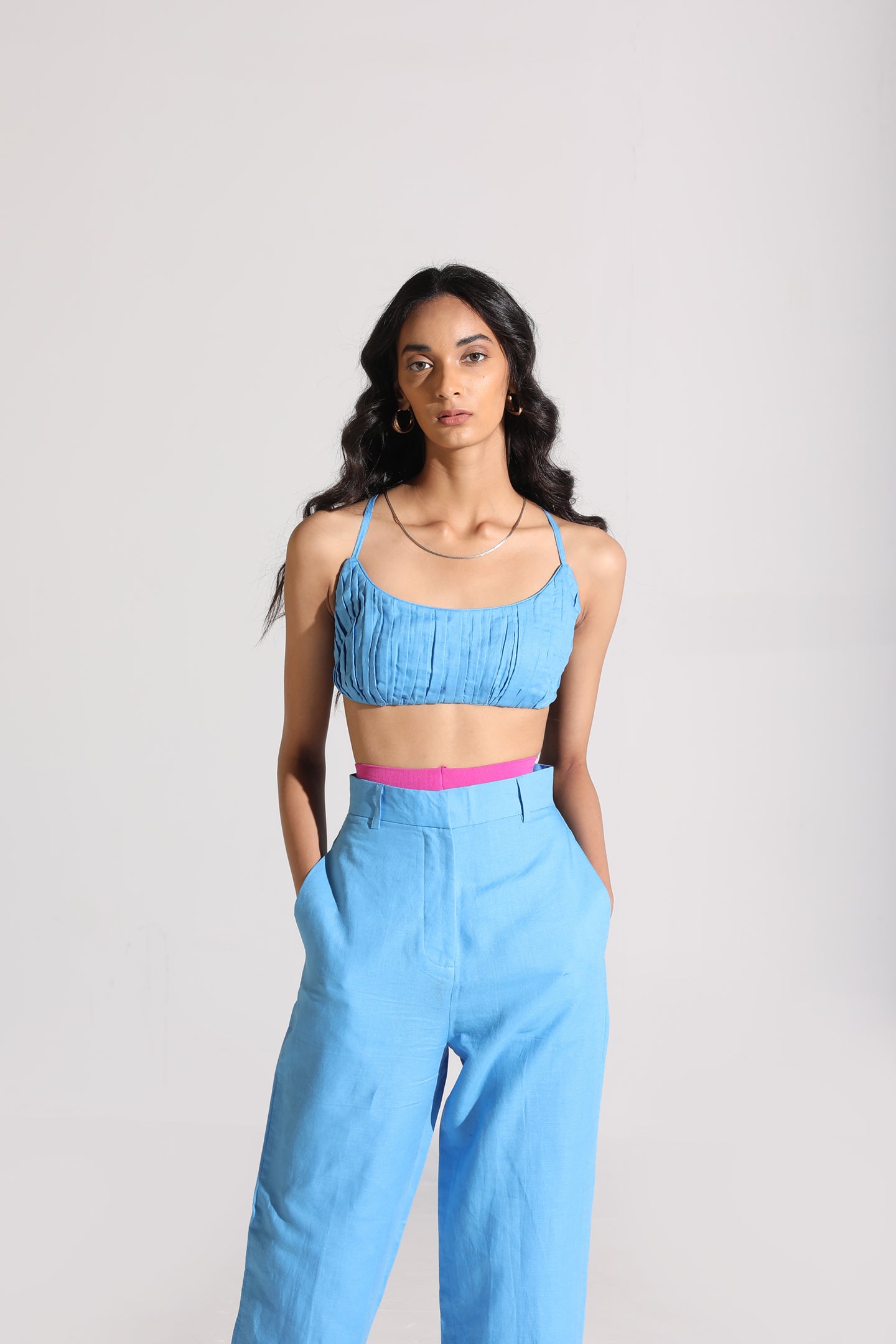 Pleated Bralette | Blue