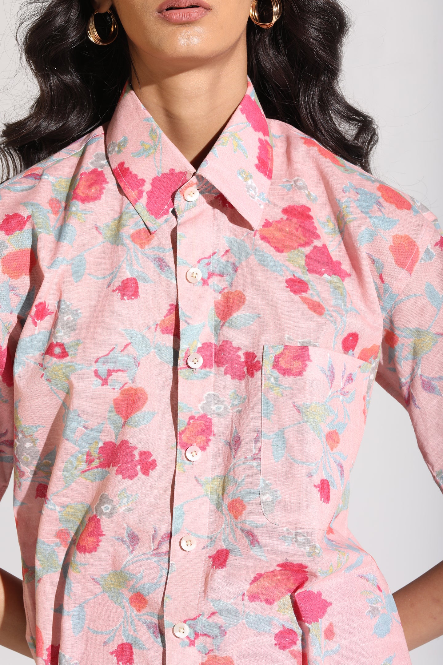 Floral Printed Shirt | Pink